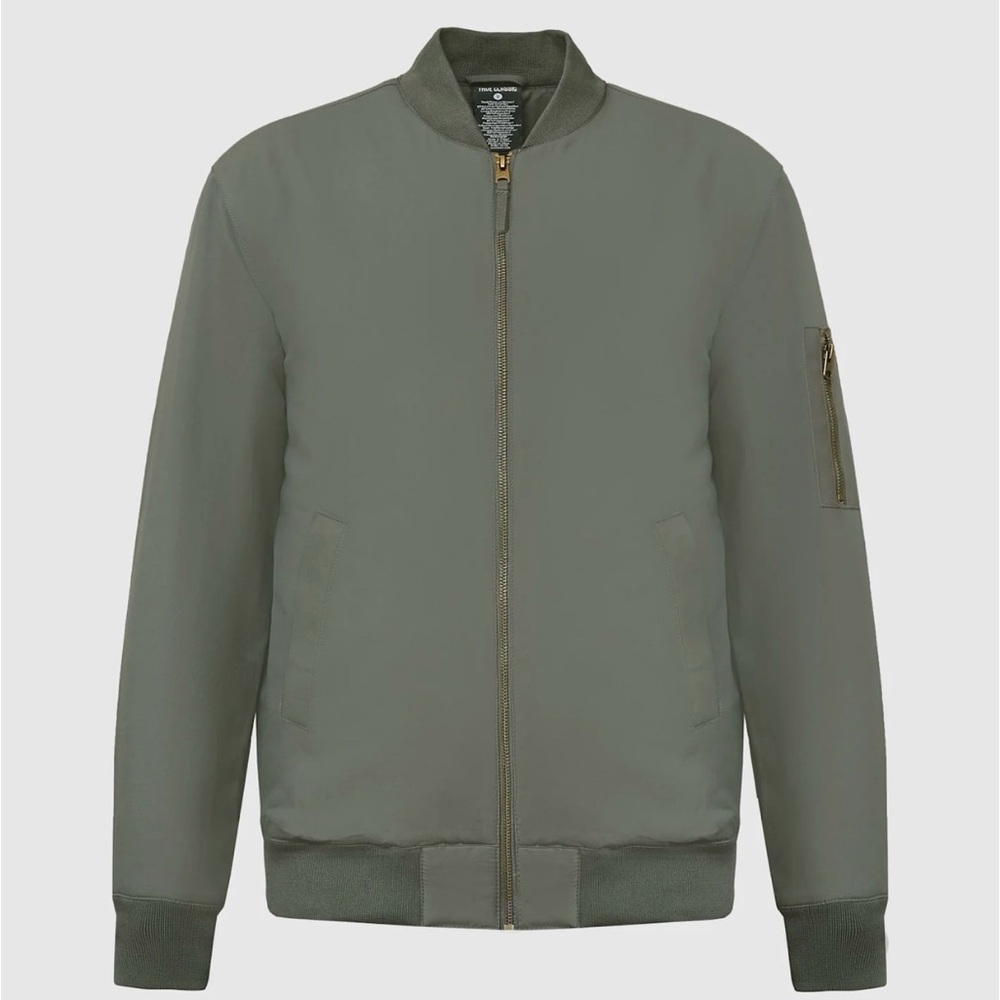 Men's Carbon Bomber Jacket - Classic Zip Front